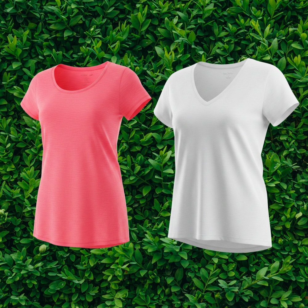 Lilly Pulitzer Lot 2 Womens Slub Knit T-Shirt Bundle Pink White Bundle Size Med